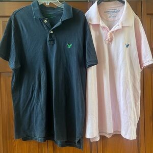 American Eagle Outfitters Polo Shirts - Black and Pink